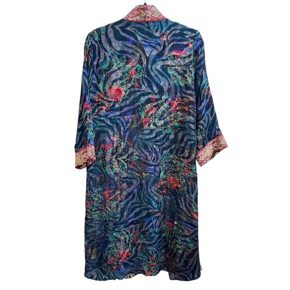 Johnny Was NEW Kimono Reversible Burnt Velvet Long Cardigan Pockets One Size - Picture 2 of 9